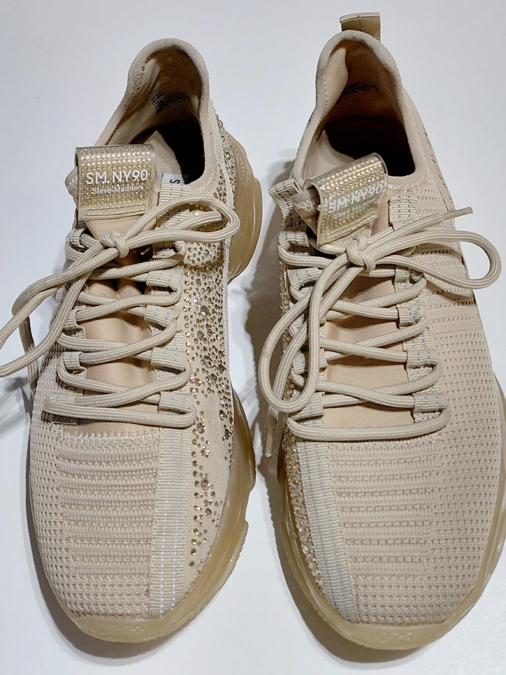 Steve Madden SM NY90 Women's Maxima Blush Tan Sneakers Size 11M